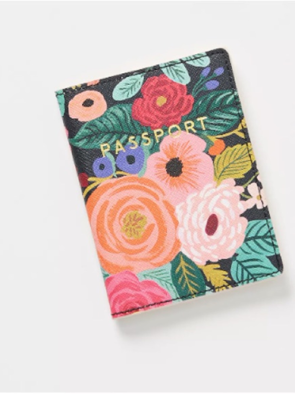 Rifle Paper Co. for Anthropologie Floral Passport Holder floral Pink Coral Green